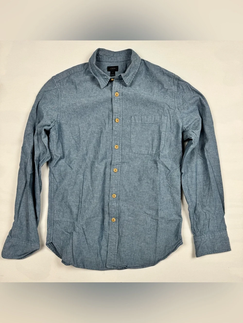 J.Crew Chambray Long Sleeve Button Down Blue Men’s S 100% Cotton